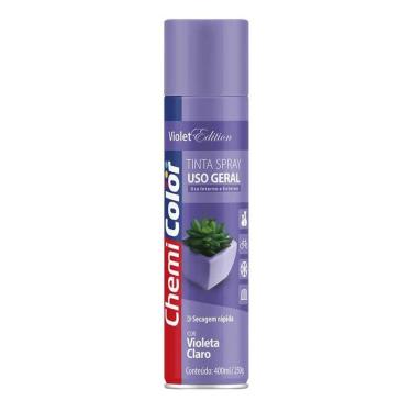 Imagem de Tinta Spray Uso Geral Brilhante Violeta Claro 400ML para Metais Madeira e Cerâmica Baston