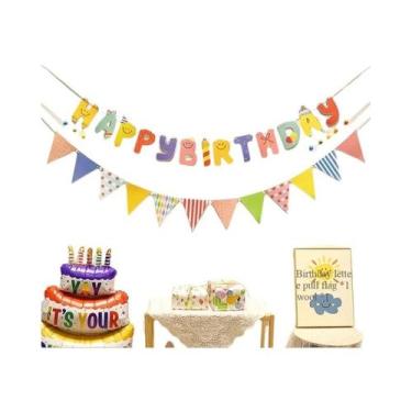 Imagem de Conjunto De Bandeiras De Puxar Para Aniversário De Adultos E Crianças,