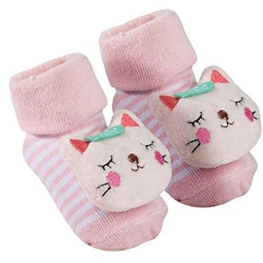 Imagem de Buba Meias Antiderrapantes Com Chocalho Gatinho Rosa