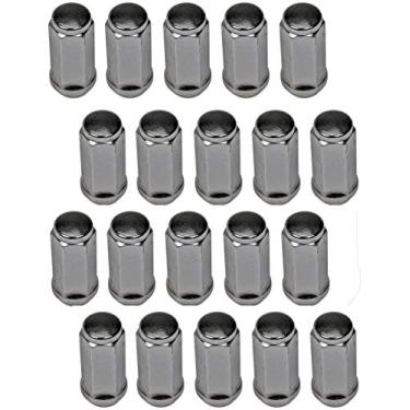 Imagem de Dorman Porca de roda cromada 711-1405 M14-2.0 compatível com modelos Ford/Lincoln selecionados, pacote com 24