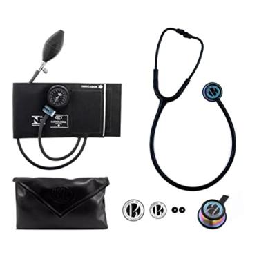 Imagem de Kit Esfigmomanometro Bic + Estetoscopio Profissional Bic (Black Raimbow)