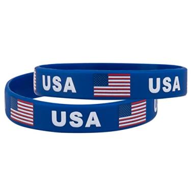 Imagem de (USA) - Forest Country Flag Unisex Silicone Bracelet Rubber Sports Fashion Wristband