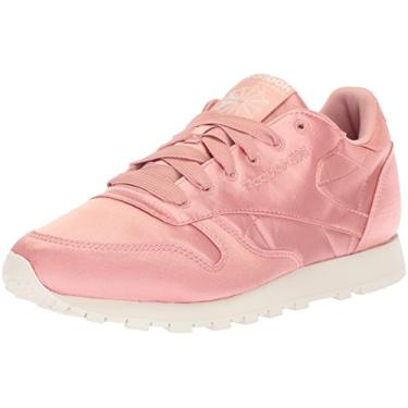 Imagem de Reebok Tênis de couro clássico feminino, Giz rosa/branco clássico, 5.5