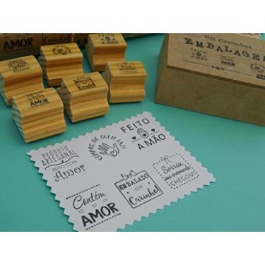Imagem de Nova Carimbos Kit de Selos Quadrado Madeira 2,5x2,5 cm