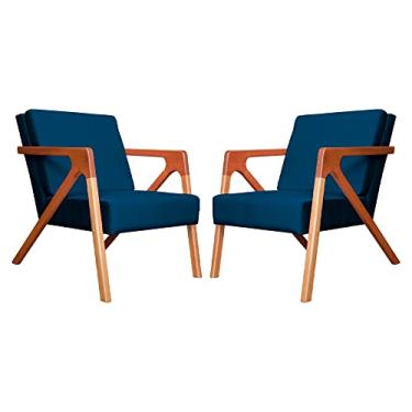 Imagem de Kit 02 Poltronas Decorativa Monalisa para Escritório Veludo Cores - DS Estofados