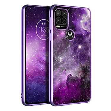 Imagem de BENTOBEN Capa para Moto G Stylus 5G, slim fit que brilha no escuro híbrida de policarbonato rígido macio TPU à prova de choque, proteção para meninas, mulheres, meninos, homens, capas para Motorola Moto G Stylus 5G (2021) 17,3 cm, roxo nebulosa