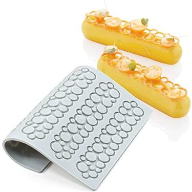 Imagem de Moldes de silicone de folha oca amante coração moldes de chocolate geometria molde de silicone 3D molde de folha de chocolate doce doce decoração de bolo decoração de bolo topo de cupcake