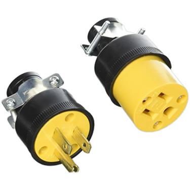 Imagem de Conjunto de plugues elétricos de substituição de cabo de extensão macho e fêmea pacote com 3 fios