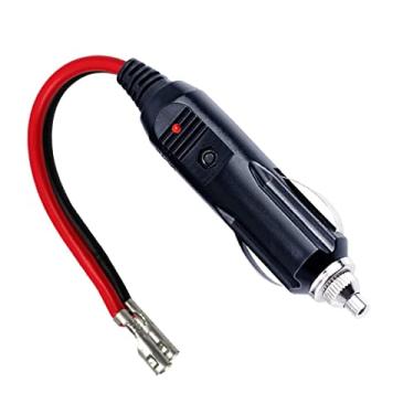Imagem de SPARKING Adaptador de energia para isqueiro de cigarro de substituição de 12V - Plugue macho de carro de 24V com acessórios automotivos com luzes LED, fusível de 15A