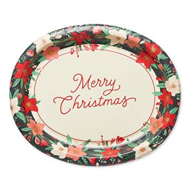 Imagem de American Greetings Pratos de jantar de papel de 36 unidades, 31 cm, suprimentos de festa de Natal florais de inverno