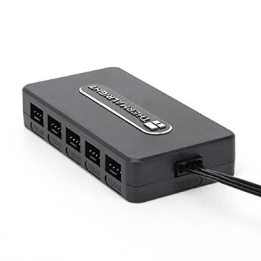 Imagem de Thermalright Hub de ventilador integrado, controlador de ventilador de PC de 10 portas de 4 pinos, hub de ventilador de 5 V, suporta até 10 ventiladores, cabo de alimentação SATA de entrada direta