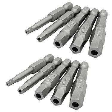 Imagem de Saipe Conjunto de 10 peças de pontas de chave de fenda de cabeça de pentágono magnético, haste sextavada de 1/4 polegada, chave de fenda de segurança à prova de adulteração, pontas de chave de fenda de cinco lados, 50 mm