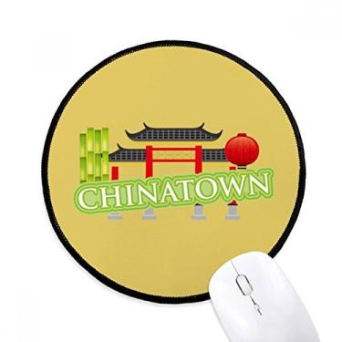 Imagem de Bamboo Lantern Green China Town Mouse Pad Desktop Office Tapete redondo para computador