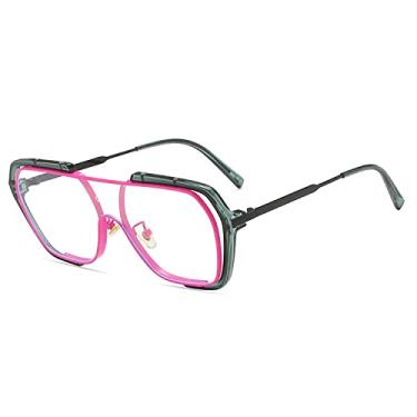 Imagem de Óculos de sol de uma peça amarelo transparente fashion feminino masculino óculos de sol quadrado superdimensionado de luxo letras elegantes óculos tons, roxo claro, tamanho único