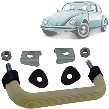 Imagem de Alça Painel Apoio Segurança Pqp Alma Aço acabamento Borracha + Fixação Fusca Bege 1960 até 1986
