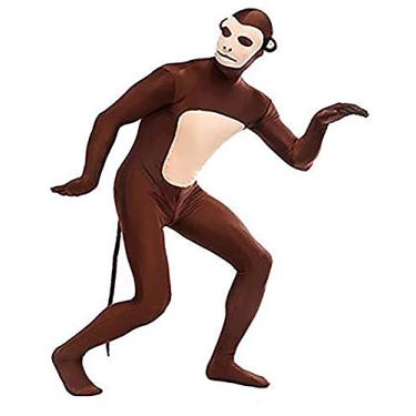 Imagem de VSVO Macacão infantil de fantasia de cosplay de macaco de elastano de Halloween (grande, macaco)