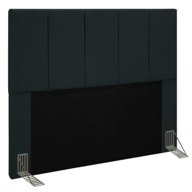 Imagem de Cabeceira Casal 140Cm Pérola D10 Suede Preto