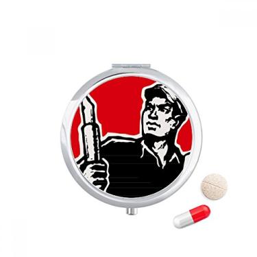 Imagem de Pen Book Hat Red Patriotic Pill Case Pocket Medicine Storage Box Dispenser Recipiente