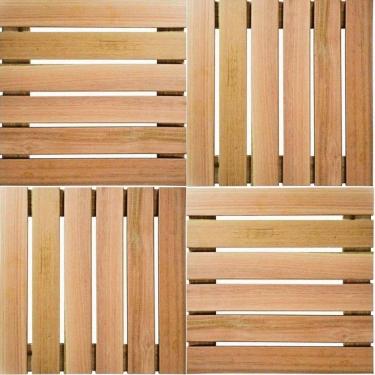 Imagem de Conjunto Deck Madeira Pinus Para Garagem 4 Uni 50X50 Vazado