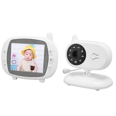 Imagem de Monitor de bebê, Monitor de Vídeo Grande de 3,5 Polegadas Com Câmera de Zoom Remoto, Visão Noturna Infravermelha, Sensor de Temperatura, Canção de Ninar, áudio Bidirecional,