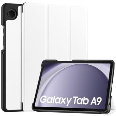 Imagem de Sacos de comprimidos Compatível com Samsung Galaxy Tab A9 Case SM-X110 8,7 polegadas Case Tri-Fold Smart Tablet Case, Capa protetora leve Hard PC Back Shell Slim Case Multi-View Angles, Auto Wake Slee