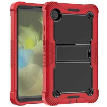 Imagem de Capa para tablet Case Compatible with Samsung Galaxy Tab A9 2023 SM-X110/X115/X117 8.7inch Duty High Impact Resistant Rugged Hybrid Shockproof Rugged Protective Case w Built-in Stand (Size : Red+Blac