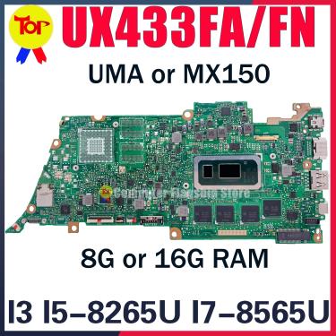 Imagem de Placa-mãe para ASUS Zenbook 14  UX433FA  UX433F  UX433 RAM  8G ou 16G  I3-8145U  I5-8265U  I7-8565U