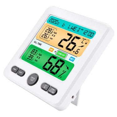 Imagem de BESPORTBLE 1 Conjunto relógio higrômetro termômetro de umidade interna monitor de umidade de temperatura termômetro digital medidor de termômetro medidor de temperatura interna número sensor