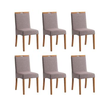 Imagem de Conjunto 6 Cadeiras para Sala de Jantar Romana Capuccino