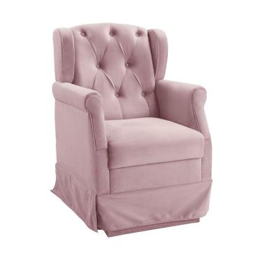 Imagem de Poltrona Cadeira de Amamentação Balanço Ternura Material Sintético Rosa Shop das Cabeceiras