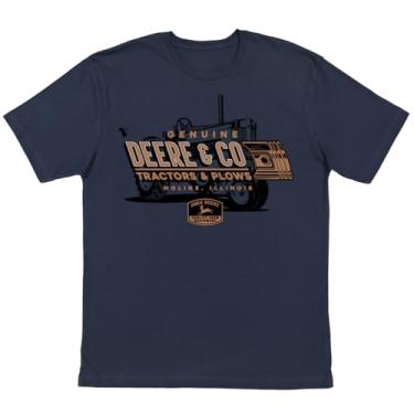 Imagem de John Deere Camiseta de manga curta 13002501Nv com arte Deere & Co, Azul-marinho, XXG