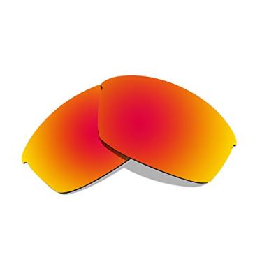 Imagem de Littlebird4 Lentes de reposição para óculos de sol Oakley Flak Jacket com excelente polarização (espelho vermelho fogo)