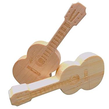 Imagem de Pen Drives USB de madeira para guitarra pendrive para presentes e presentes (2 unidades de bordo e bambu, 16 GB)