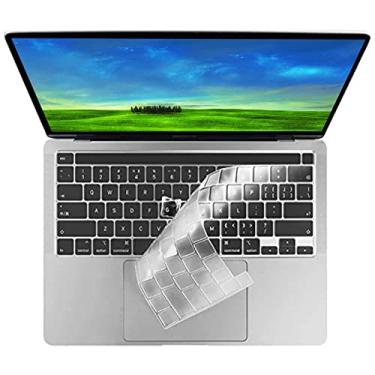 Imagem de Capa de teclado TPU transparente para MacBook Pro 2022 de 13 polegadas M2 Chip (2022)/M1 Chip (2020)/MacBook Pro 16 polegadas (2019/2020), modelo A2338 A2289 A2251 A2141 US Layout protetor de teclado
