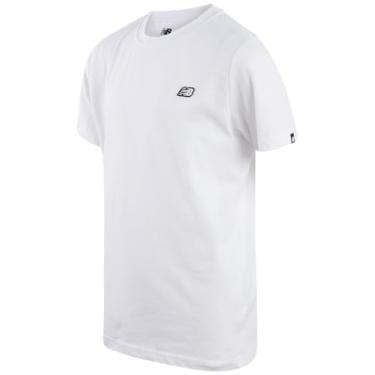 Imagem de New Balance Camiseta para meninos - Camiseta clássica de algodão para meninos - Camiseta infantil juvenil gola redonda manga curta (8-20), Branco, 14-16