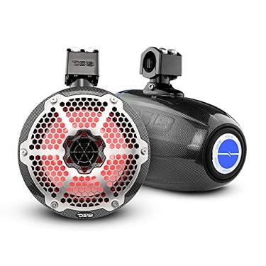 Imagem de DS18 Torres náuticas de neodímio CF-X8TPBNEO de 20,32 cm com radiador passivo integrado, driver de 2,54 cm e luzes LED RGB - alto desempenho, classificação de grau marítimo IP65, 550 W máx. 180 W RMS 4 Ohms (par)