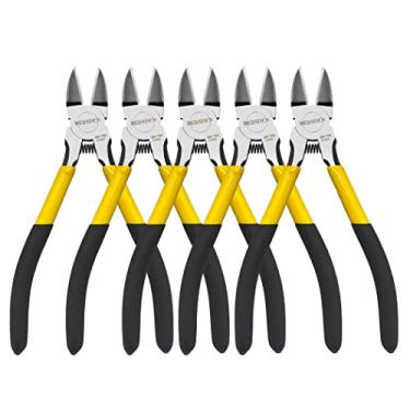 Imagem de Pacote com 5 cortadores de arame, cortadores nivelados de 16,5 cm, alicate de corte BOOSDEN com mola, cortadores laterais de precisão, cortadores diagonais ultra afiados, pequenos diques cortadores de