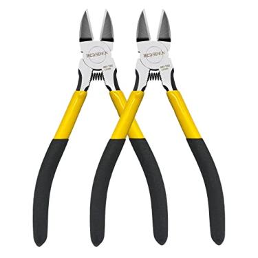 Imagem de BOOSDEN Cortadores de arame de 16,5 cm, pacote com 2, cortadores laterais de precisão, alicate de corte acionado por mola, diques para flores artificiais e artesanato