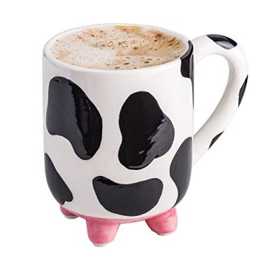 Imagem de SWEETLO Caneca de café de vaca Copo de cerâmica de 425 g - Caneca amante de vacas com úberes - Copos de impressão fofos - Canecas de leite estranhas com úberes - Presentes para mulheres - Presentes