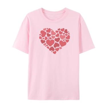 Imagem de Camiseta Love Graphic para amigos Love Funny Graphic para homens e mulheres para o amor, rosa, M