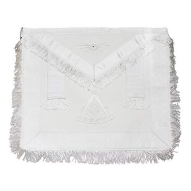 Imagem de Avental maçônico Fringed Past Master com sol – [Branco]