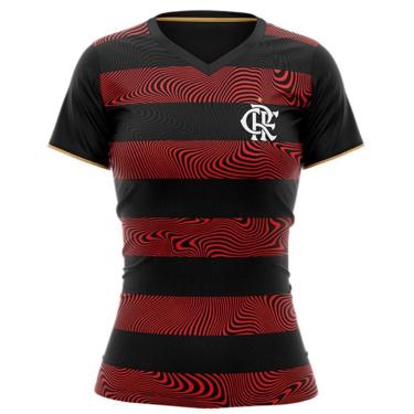 Imagem de Camiseta Feminina Braziline Flamengo Brains - Vermelha/Preta Vermelho M-Feminino