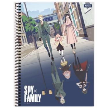 Imagem de Caderno Universitário Anime Spy x Family Grande Foroni com 10 Matérias (Lois, Anya e Yor na Rua)