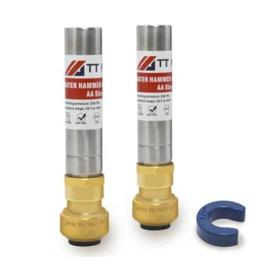 Imagem de Prendedor de martelo de água de aço inoxidável 1/5.1 cm de encaixe de pressão para reduzir a batida Pex crimpagem conexão com 1 clipe de desconexão - pacote com 2