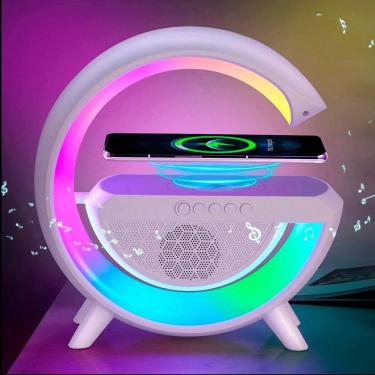 Imagem de Luminária G Speaker Caixa Som Carregador Indução Rgb Radio E