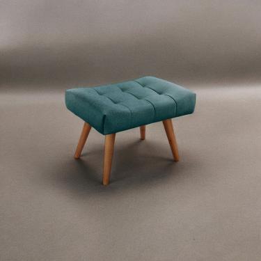 Imagem de Puff Banqueta em Madeira Maciça Theo Azul