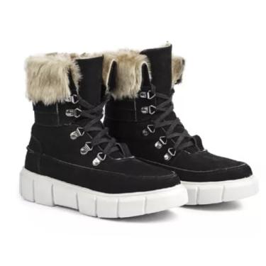 Imagem de Bota Feminina de Inverno em Couro Forrada com Lã Impermeável - Bariloche (Preto, BR, Adulto, Numérico, 34)