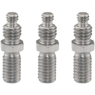 Imagem de LUORNG 3PCS Cabeça Coluna Ferro 1/4 a 3/8 Acessórios de Tripé Adaptador de Câmera Parafusos Adaptador Roscado Parafusos de Tripé para Flash Studio Suporte de Luz Bola Cabeça Esfera Anel Binóculos