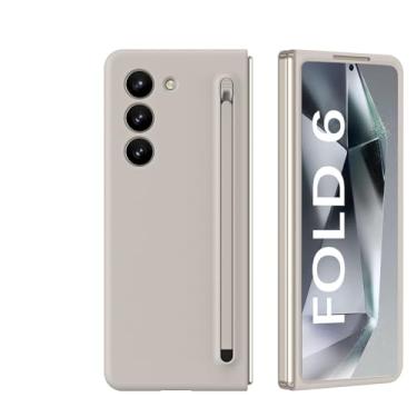 Imagem de Para Samsung Galaxy Fold 6 5G Capa com caneta Stylus colorida Capa ultrafina para slot de caneta para Z Fold4 Fold3 Fold5 Shell, cinza com caneta cinza, para Samsung Z Fold 3