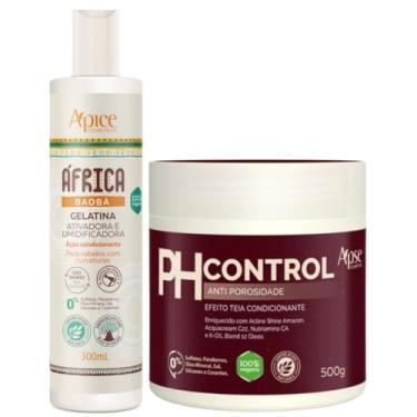 Imagem de Kit Africa Baoba Apse Gelatina Ativadora + Ph Control 500g Anti Porosidade Tratamento Capilar